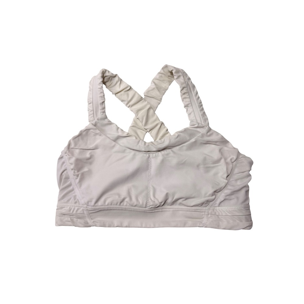 Lululemon All You Do Bra White Ruched Crossback Size 6